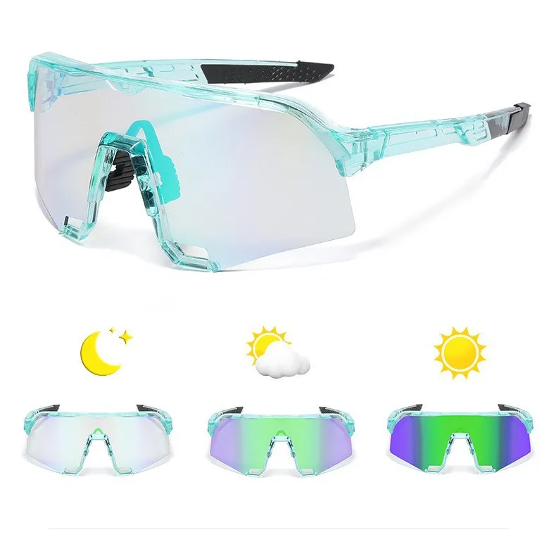 Unisex Photochromic Cycling Sunglasses – Day & Night Windproof Goggles for Marathon Running & Mountain Biking, UV400 Sports Eyewear